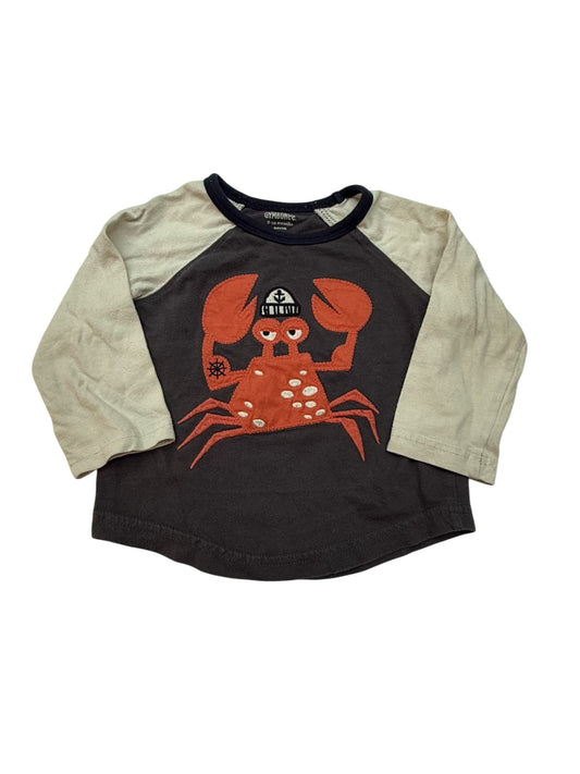 Gymboree Crab Raglan Long Sleeve Tee 6-12m