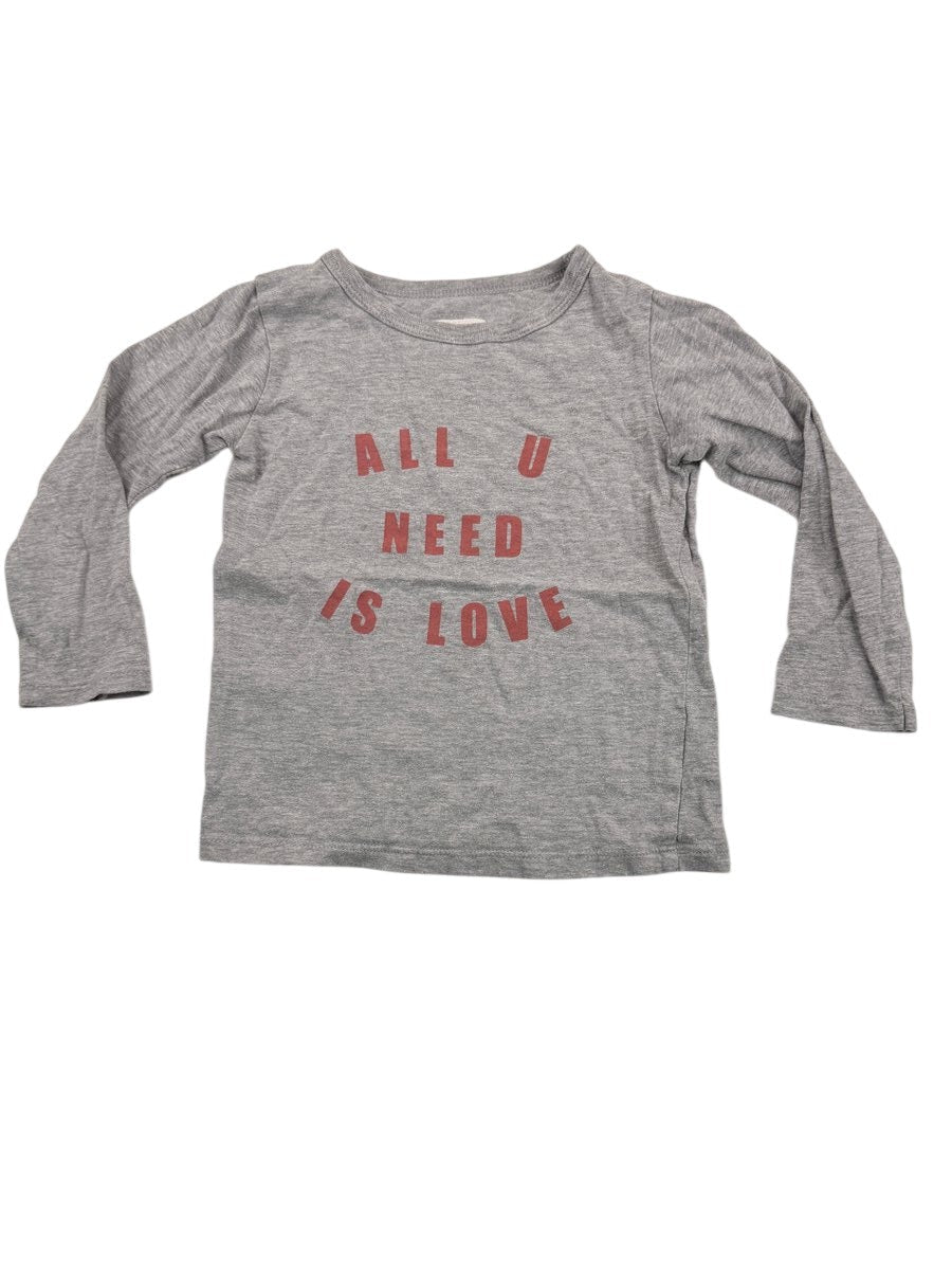 mini mioche All U Need Is Love T-Shirt Size 3/4