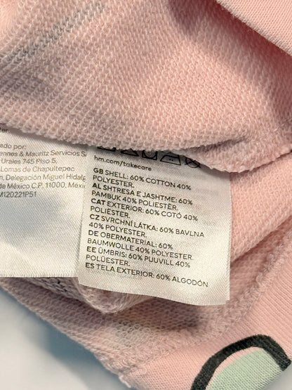 H&M Pink Heart Print Sweater Dress 2-3Y