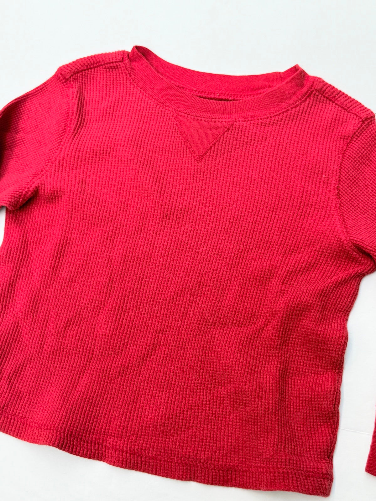 Old Navy Red Waffle Knit Thermal Top 2T