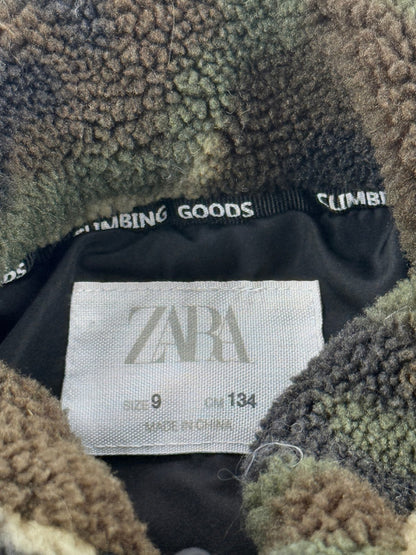 Zara Camo Sherpa Fleece Jacket Size 9