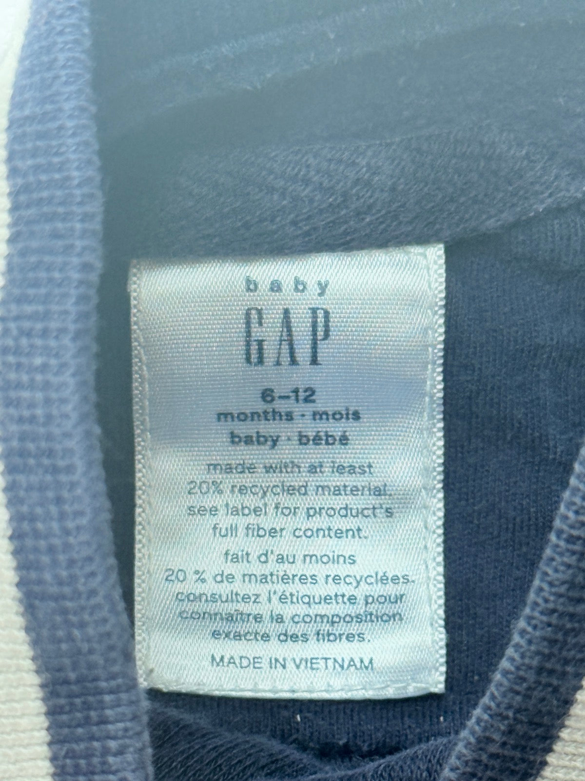 Baby Gap Navy Varsity Bomber Jacket 6-12M