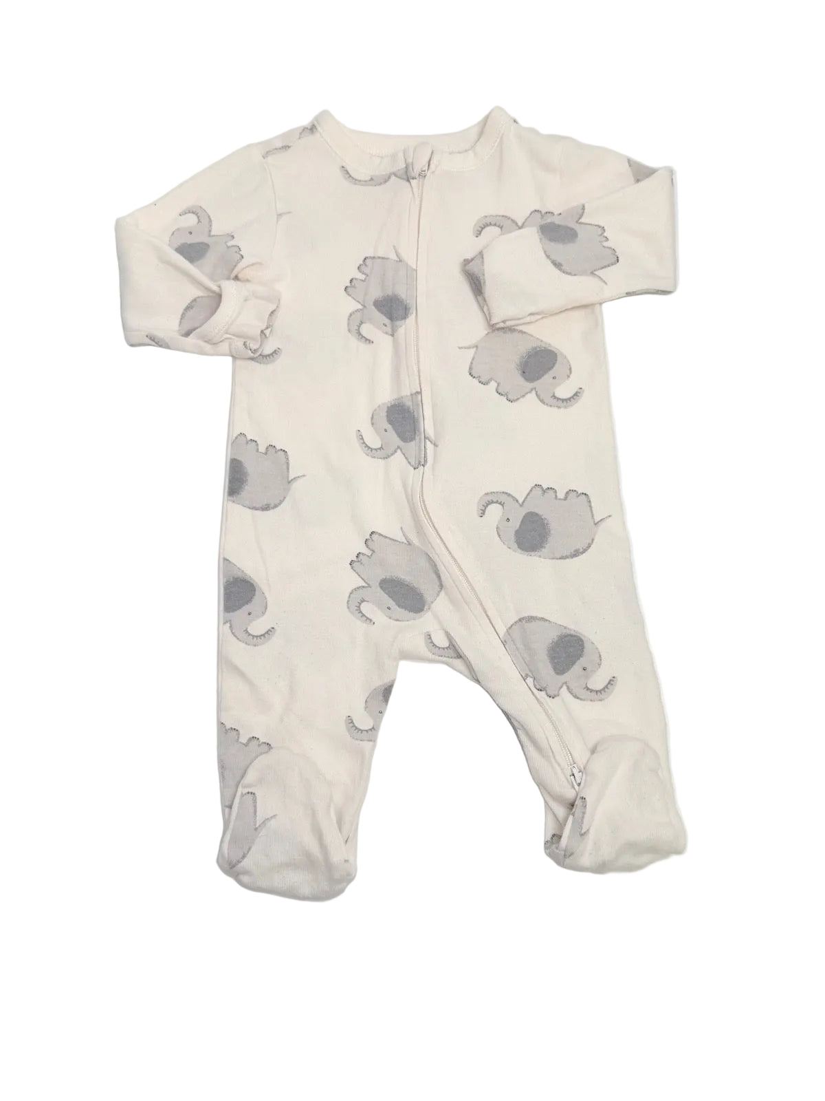 Old Navy Elephant Print Footed Sleeper 3-6M