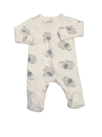 Old Navy Elephant Print Footed Sleeper 3-6M
