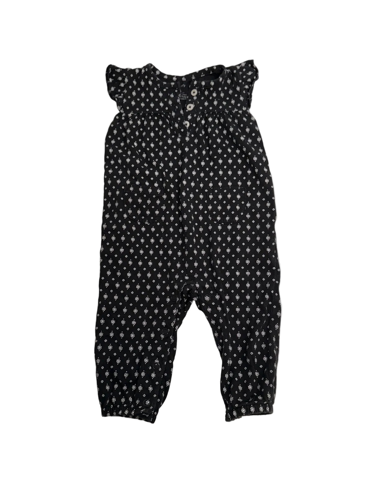 Carter's Black Floral Romper 6m