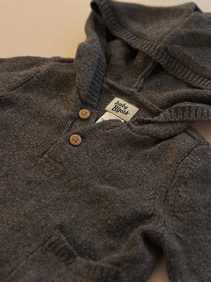 Baby B'gosh Gray Hooded Knit Sweater 6M