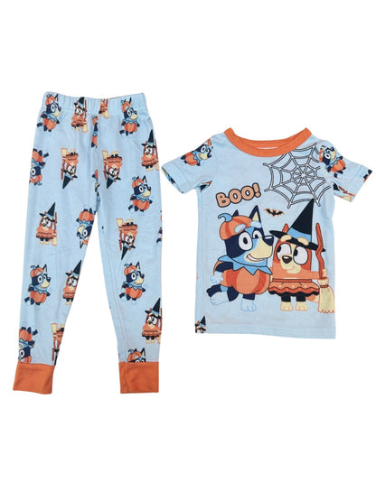 Blue Halloween Boo Pajama Set 3T