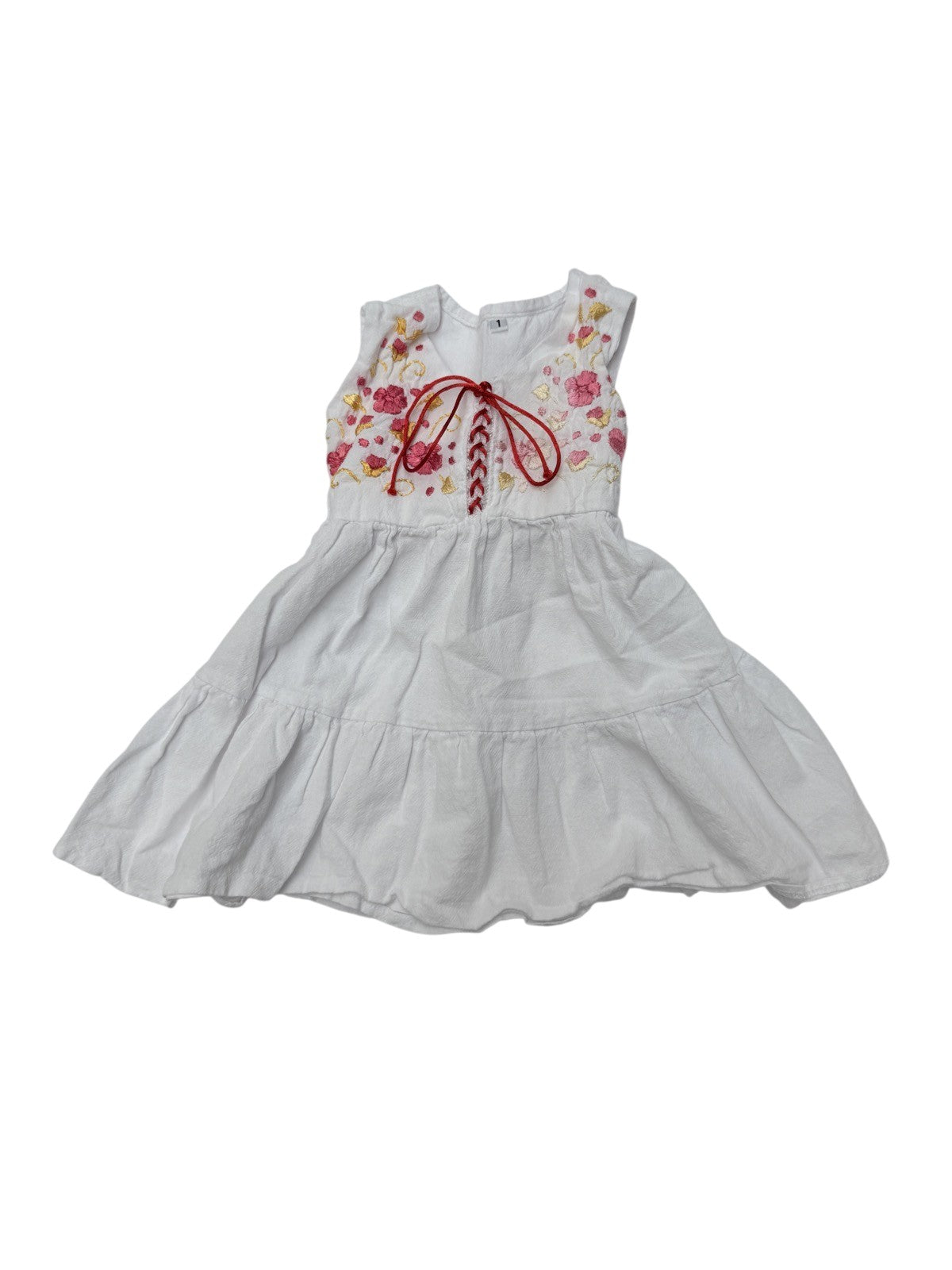 Floral Embroidered Lace-Up Dress Size 1