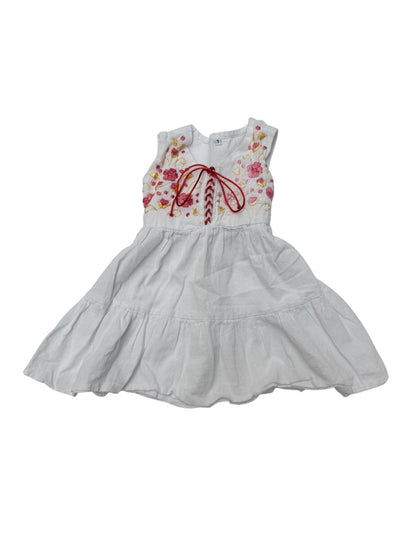 Floral Embroidered Lace-Up Dress Size 1