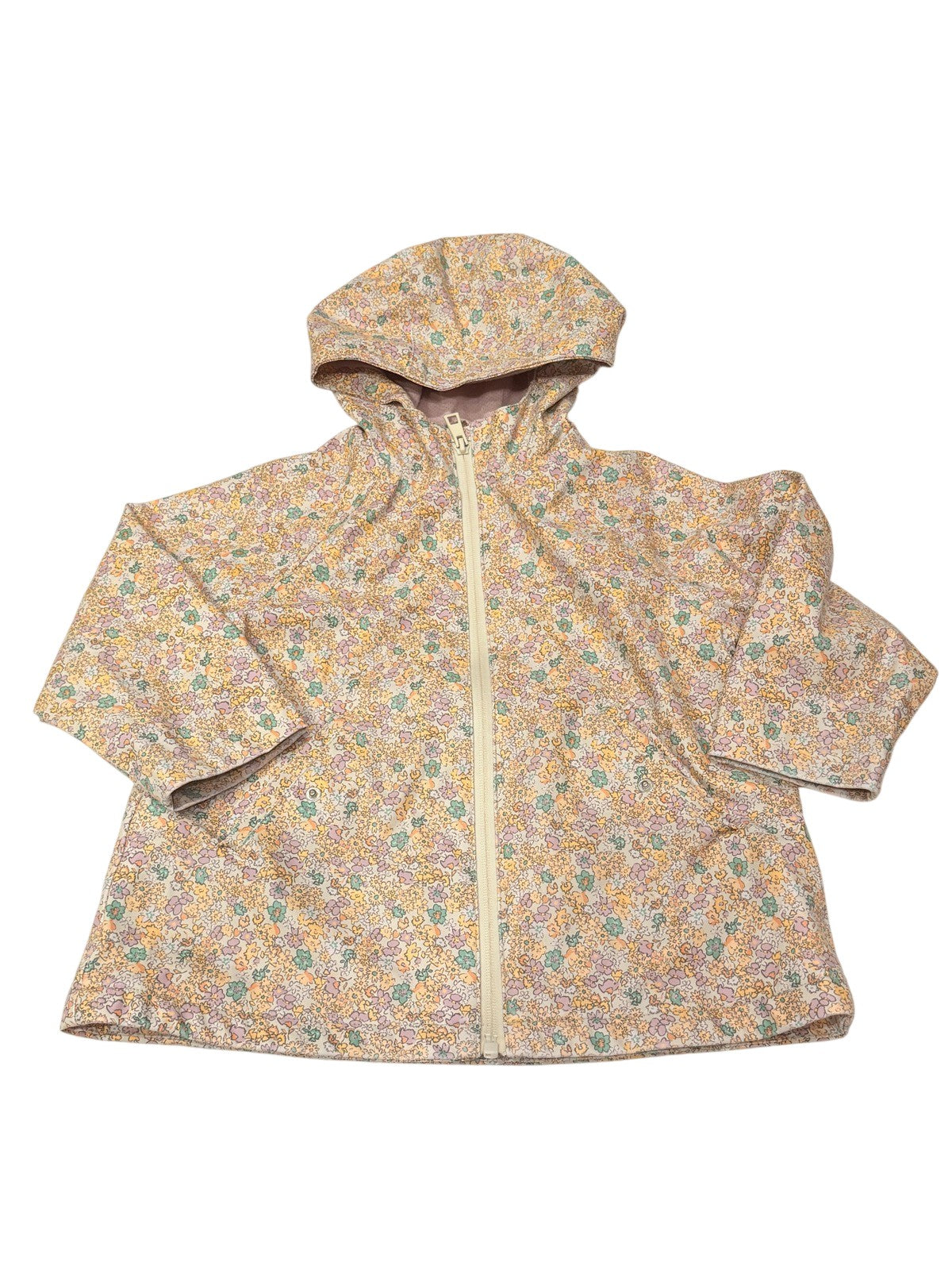 Zara Floral Hooded Rain Jacket 3/4Y