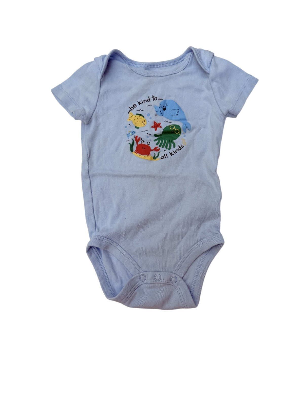 Joe Fresh Be Kind Sea Animals Bodysuit 6-12M