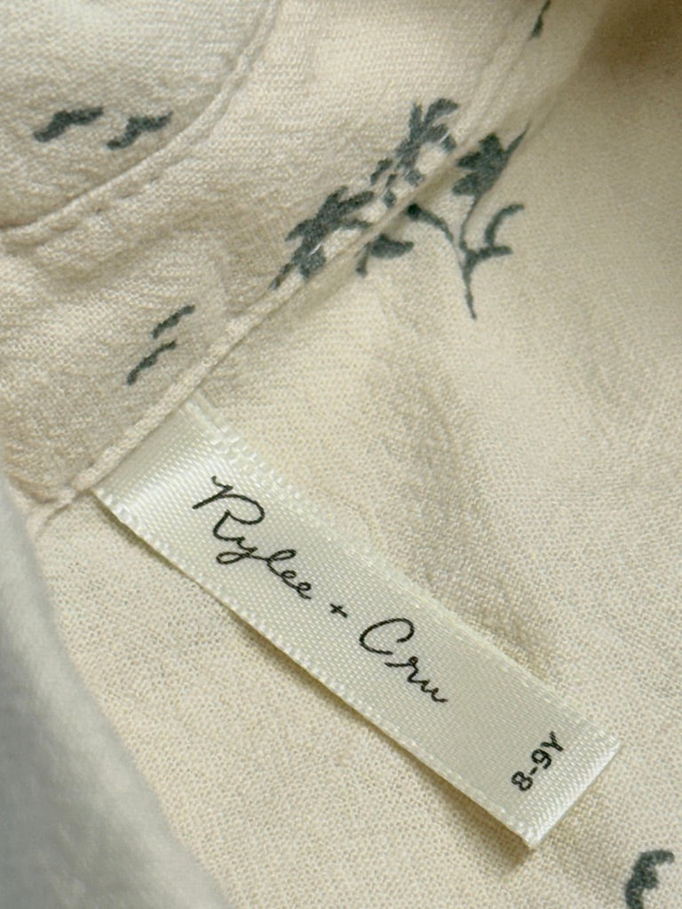 Rylee & Cru 8-9Y Palm Tree Button Up Shirt