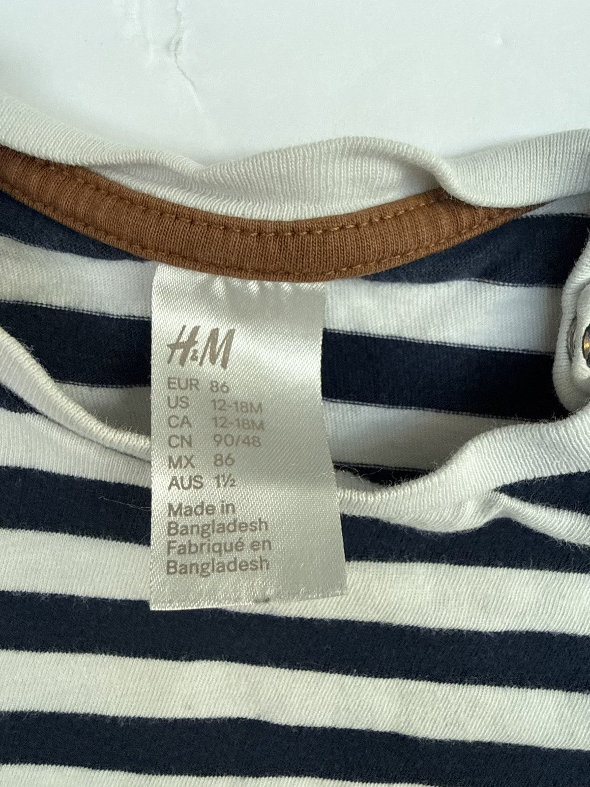 H&M Navy Stripe Long Sleeve Top 12-18M