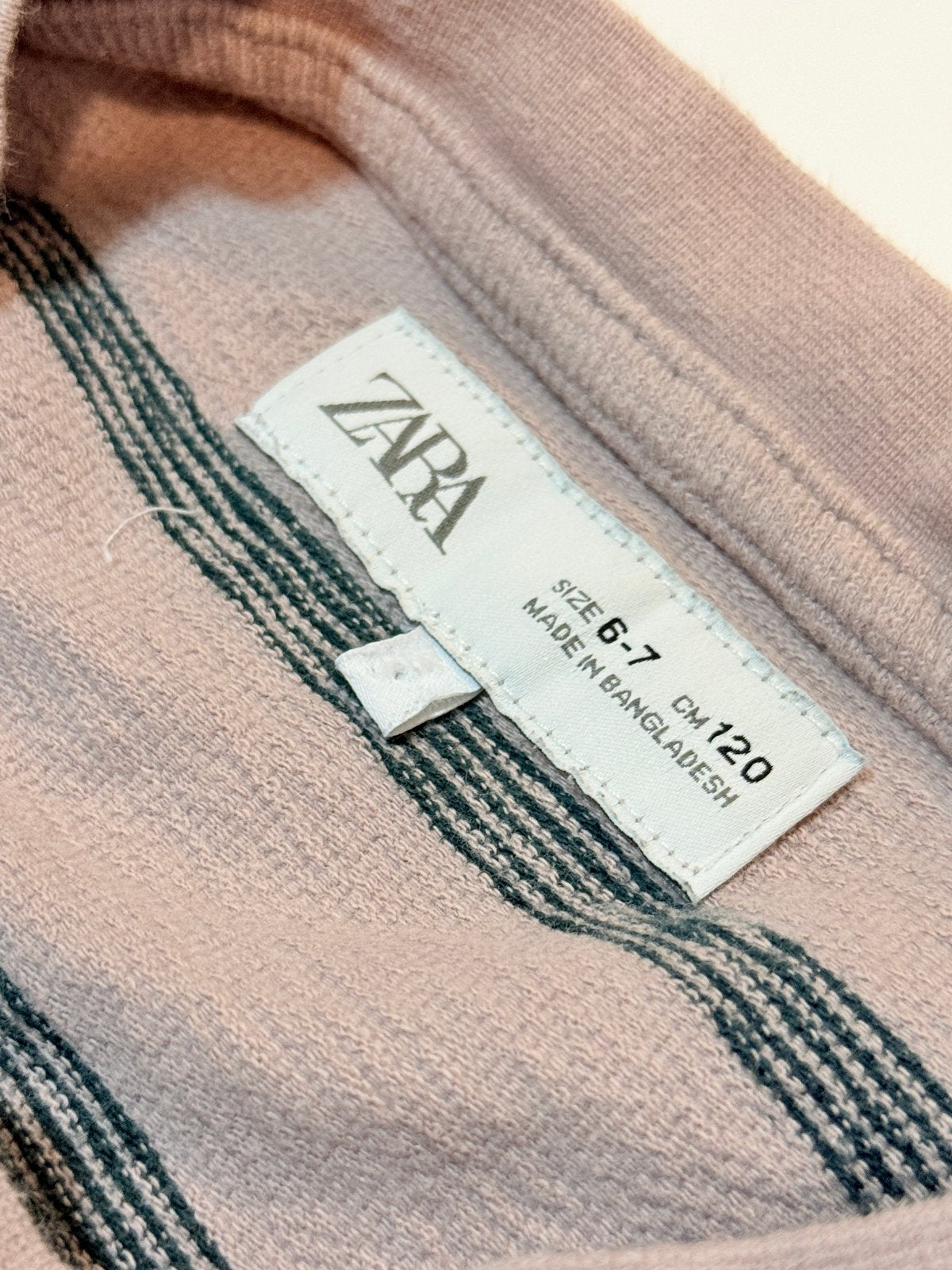 Zara Pink Striped Long Sleeve T-Shirt 6-7