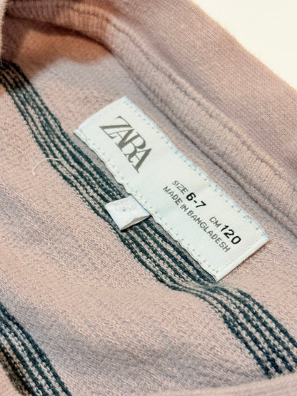 Zara Pink Striped Long Sleeve T-Shirt 6-7