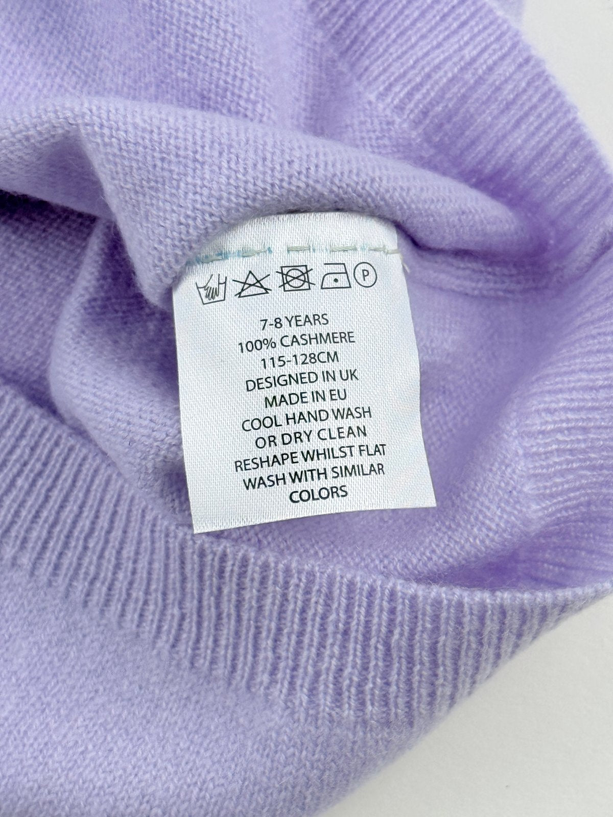 NWT - Kaede Kids Cashmere V-Neck Sweater 7-8Y