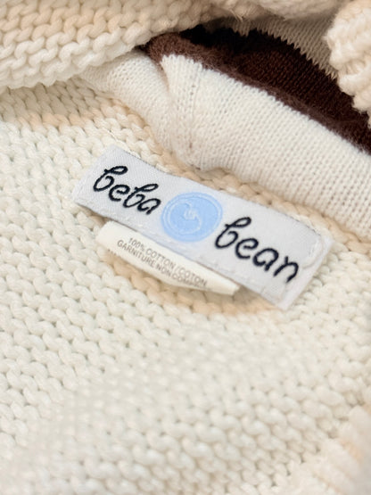 Beba Bean Cream Cable Knit Hoodie 6-24M