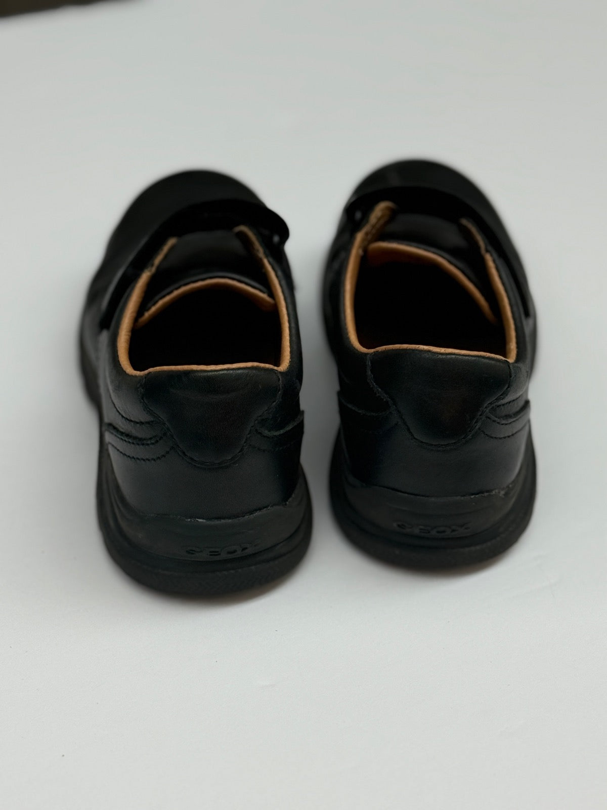 Geox Black Leather Velcro School Shoes Size 2