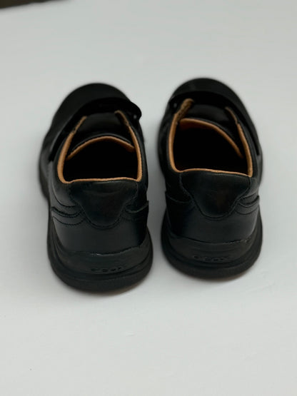 Geox Black Leather Velcro School Shoes Size 2