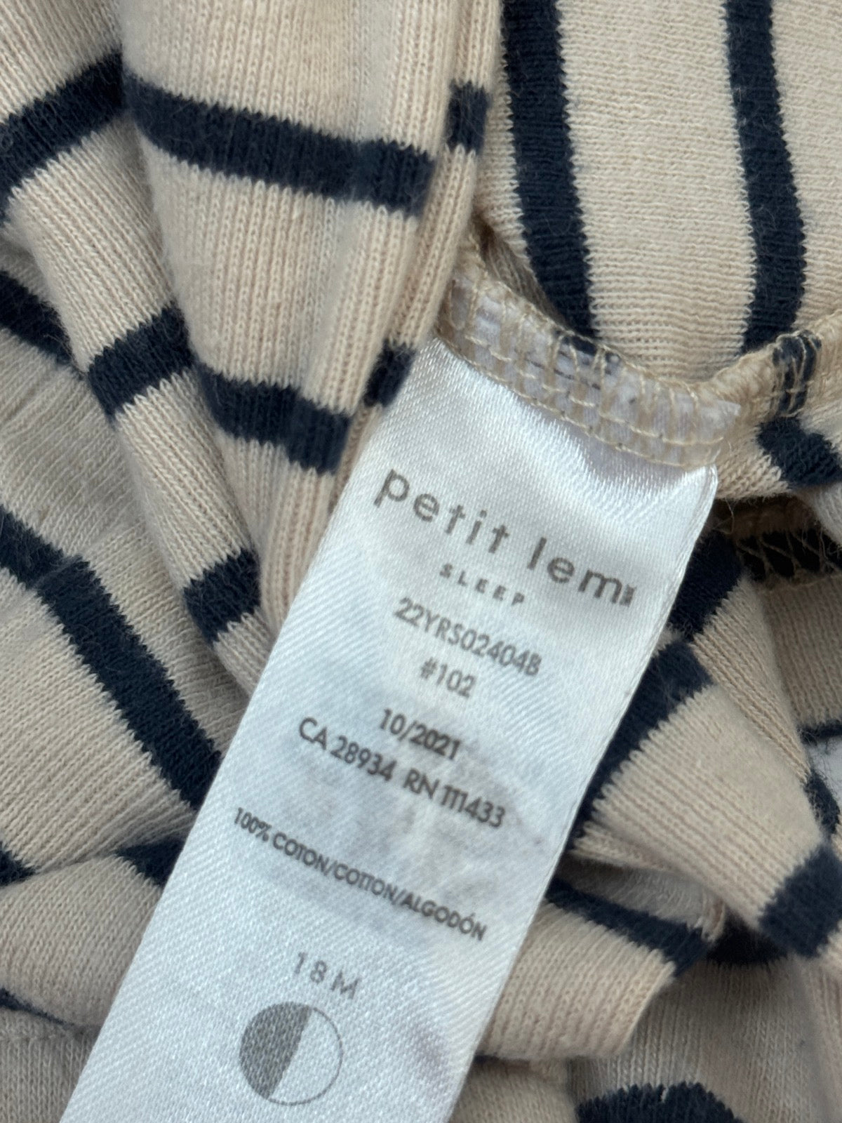 Petit Lemi Striped Pajama Set 18M