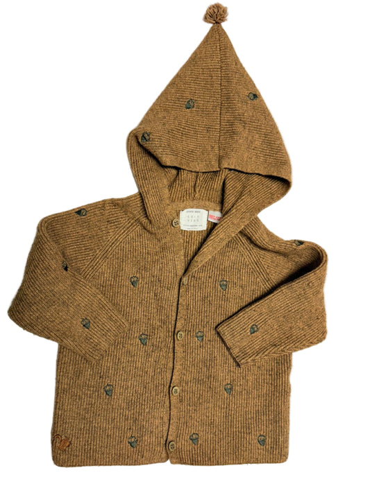 Zara Acorn Knit Hooded Sweater 18-24m