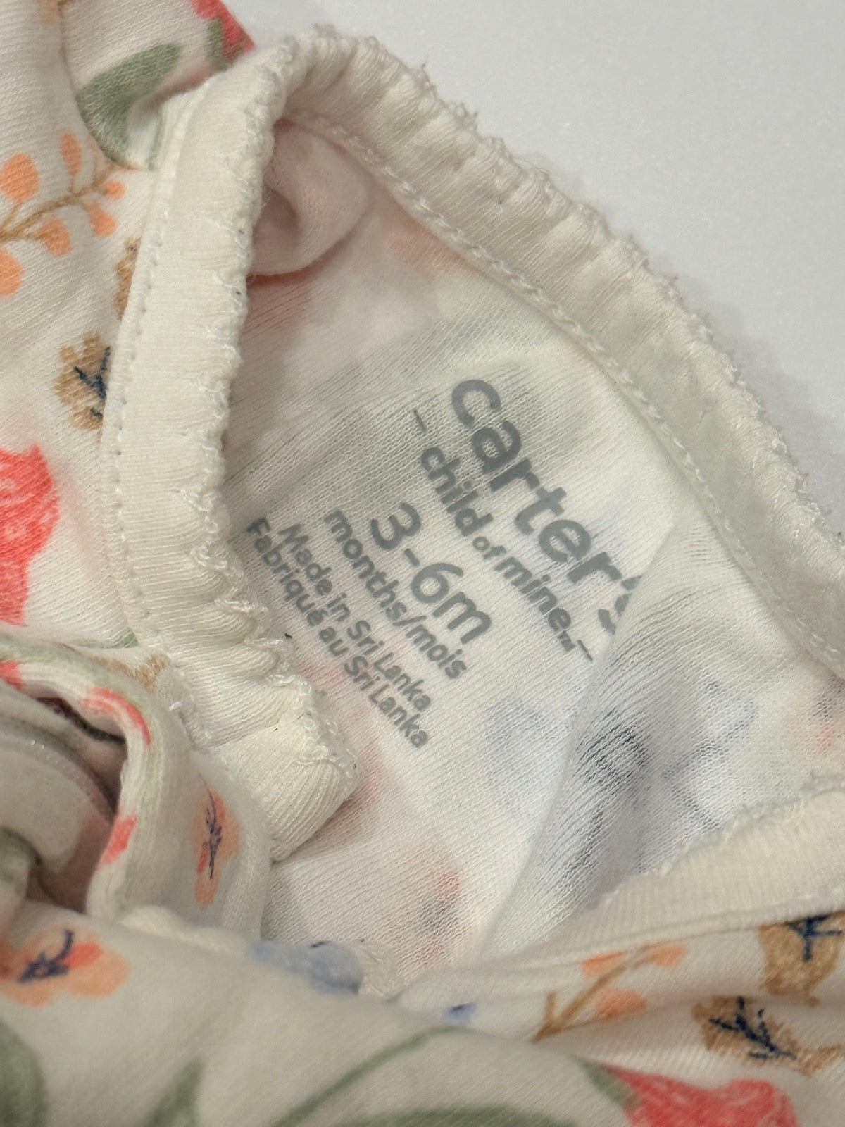 Carter's Floral Zip Footed Sleeper 3-6M