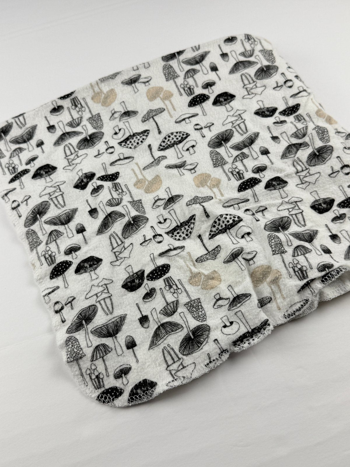 Debonair Creations Mushroom Flannel Burp Cloth