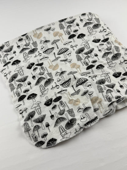 Debonair Creations Mushroom Flannel Burp Cloth