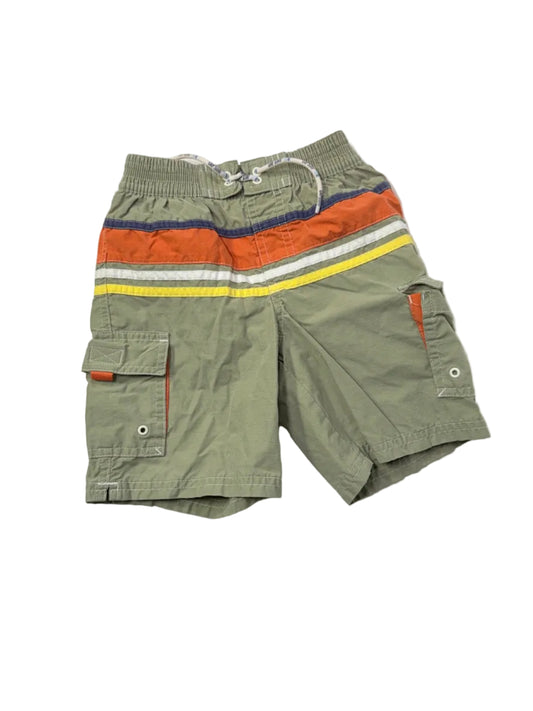 Gap Olive Green Striped Cargo Swim Shorts 2T