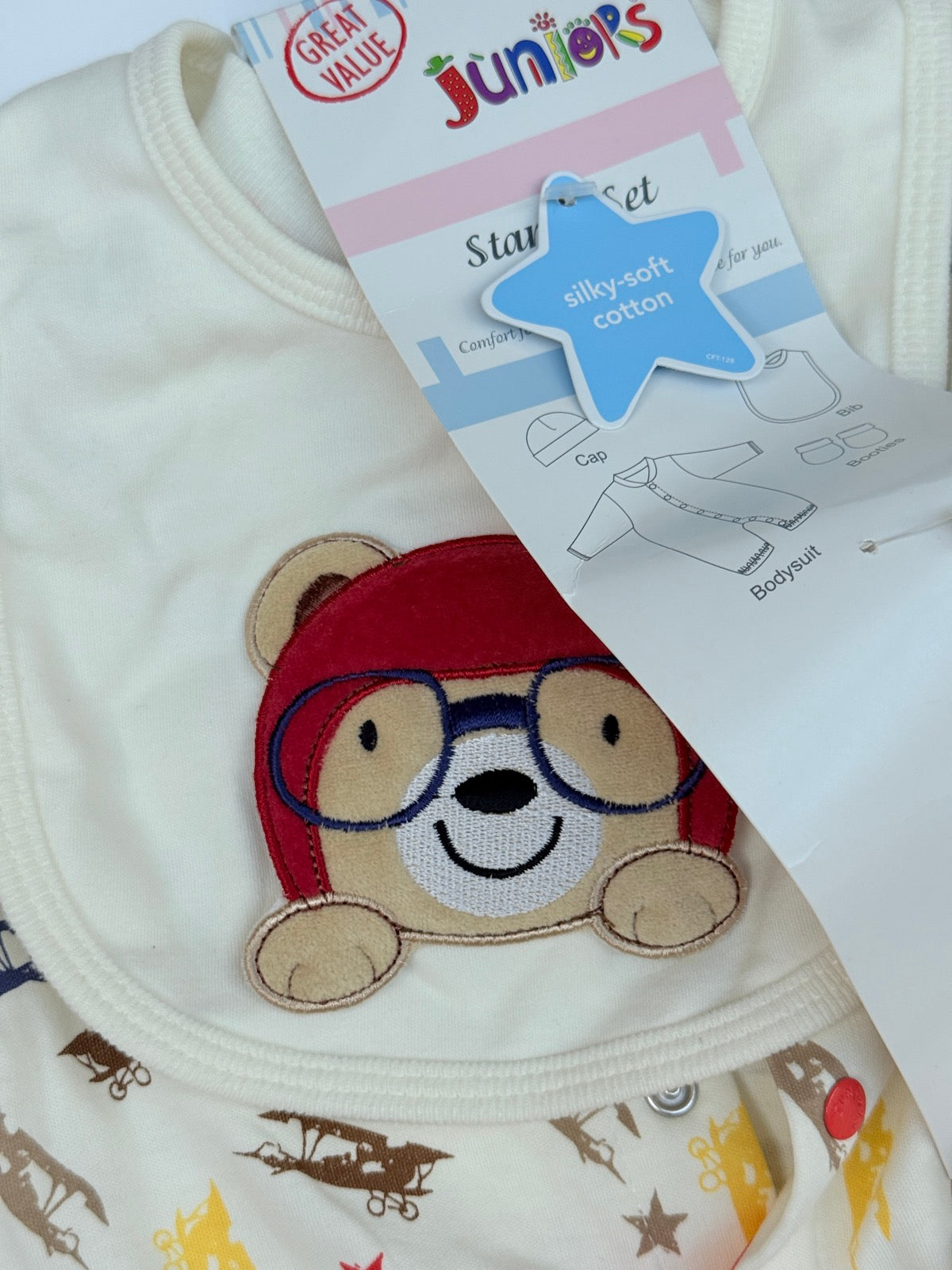 Juniors Pilot Bear Starter Set 0-3M
