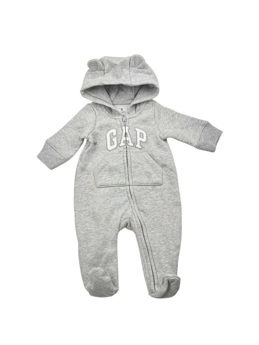 Baby Gap Gray Bear Hooded Bunting suit Preemie - NB