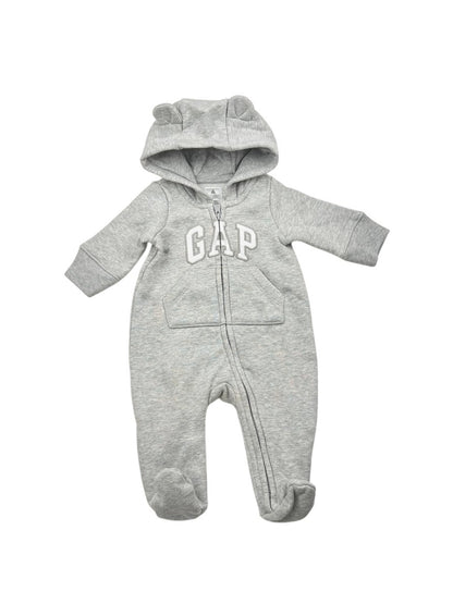 Baby Gap Gray Bear Hooded Bunting suit Preemie - NB
