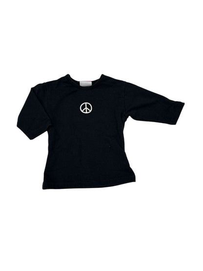 Yogini Black Peace Sign T-Shirt 2Y
