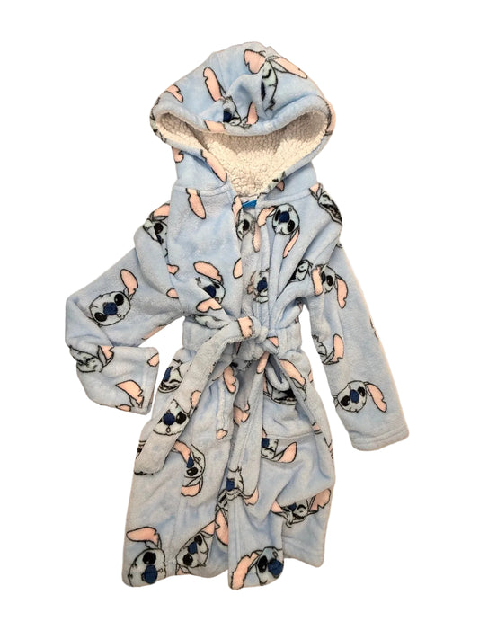Disney Stitch Blue Hooded Fleece Robe 5-6Y