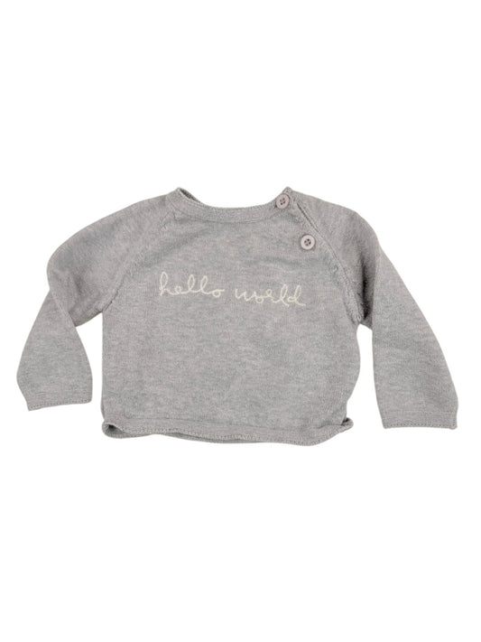 Mon Caramel Gray Hello World Sweater 3M