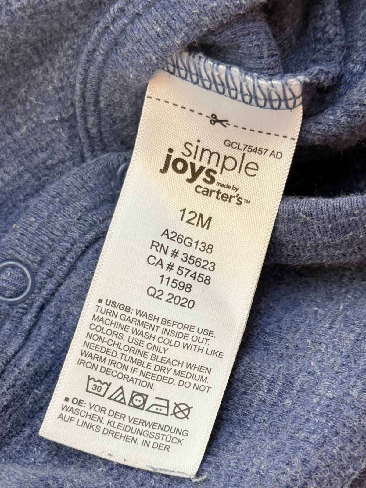 Simple Joys by Carter's Blue Bodysuit 12M