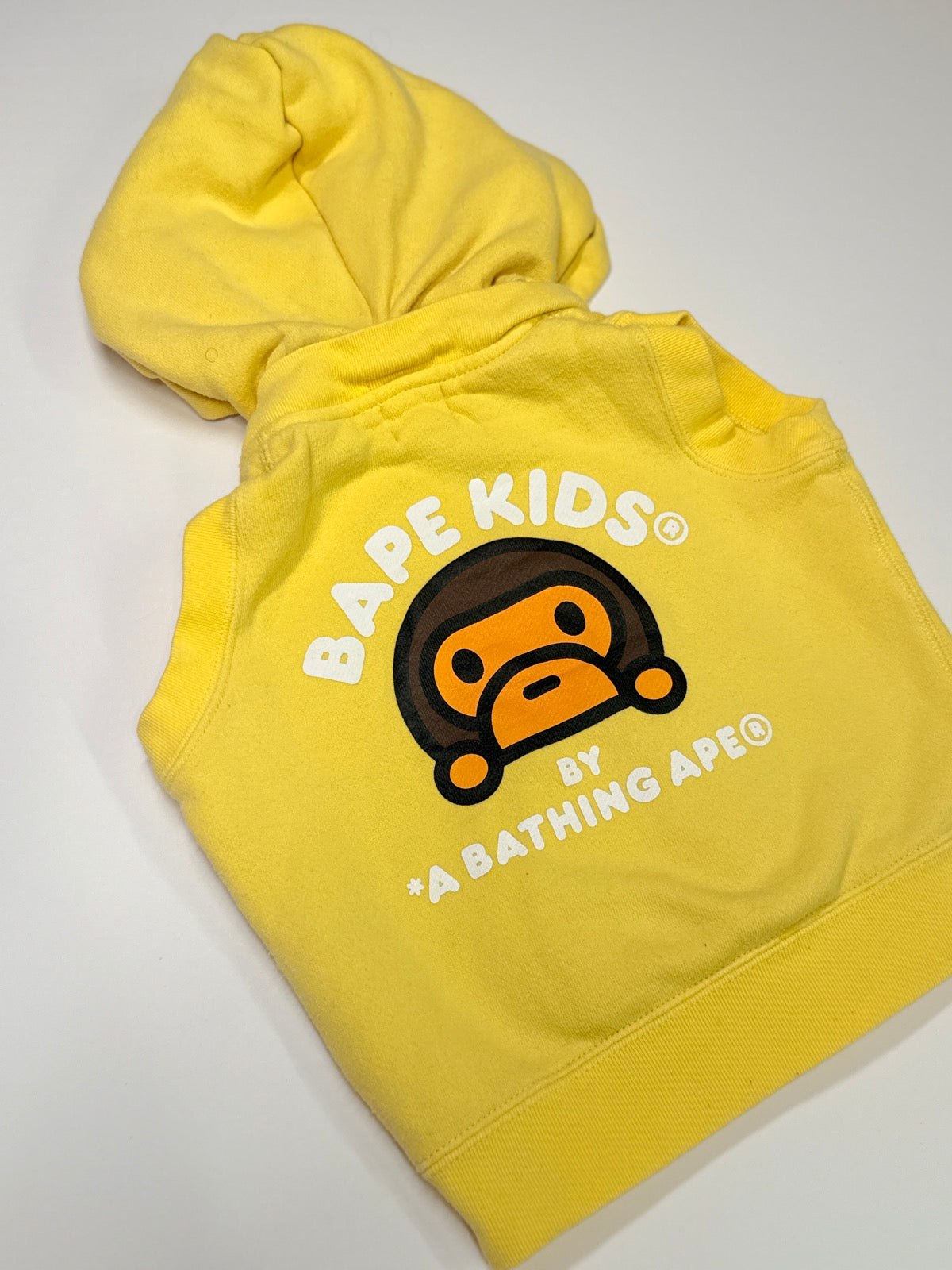 BAPE Kids Milo Yellow Zip Hoodie Vest 12-18m