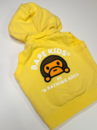 BAPE Kids Milo Yellow Zip Hoodie Vest 12-18m