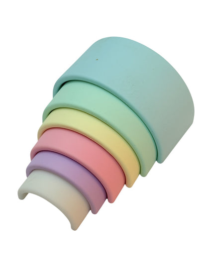 Pastel Silicone Rainbow Stacker Toy