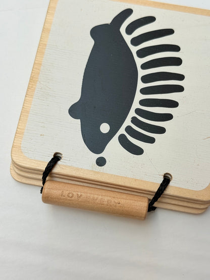 Lovevery Wooden High-Contrast Hedgehog Board Book