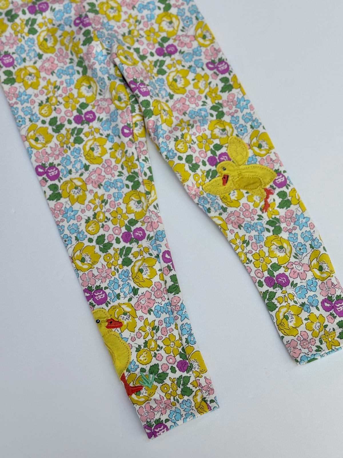 Boden Floral Duck Appliqué Leggings 3-4Y