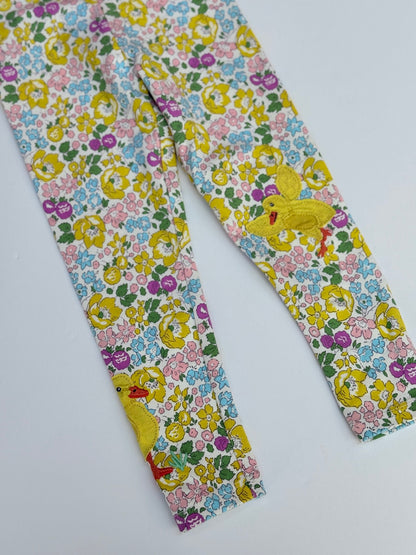 Boden Floral Duck Appliqué Leggings 3-4Y