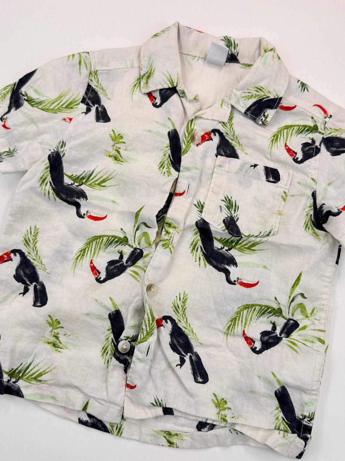 Old Navy Toucan Print Button-Up Shirt 3T