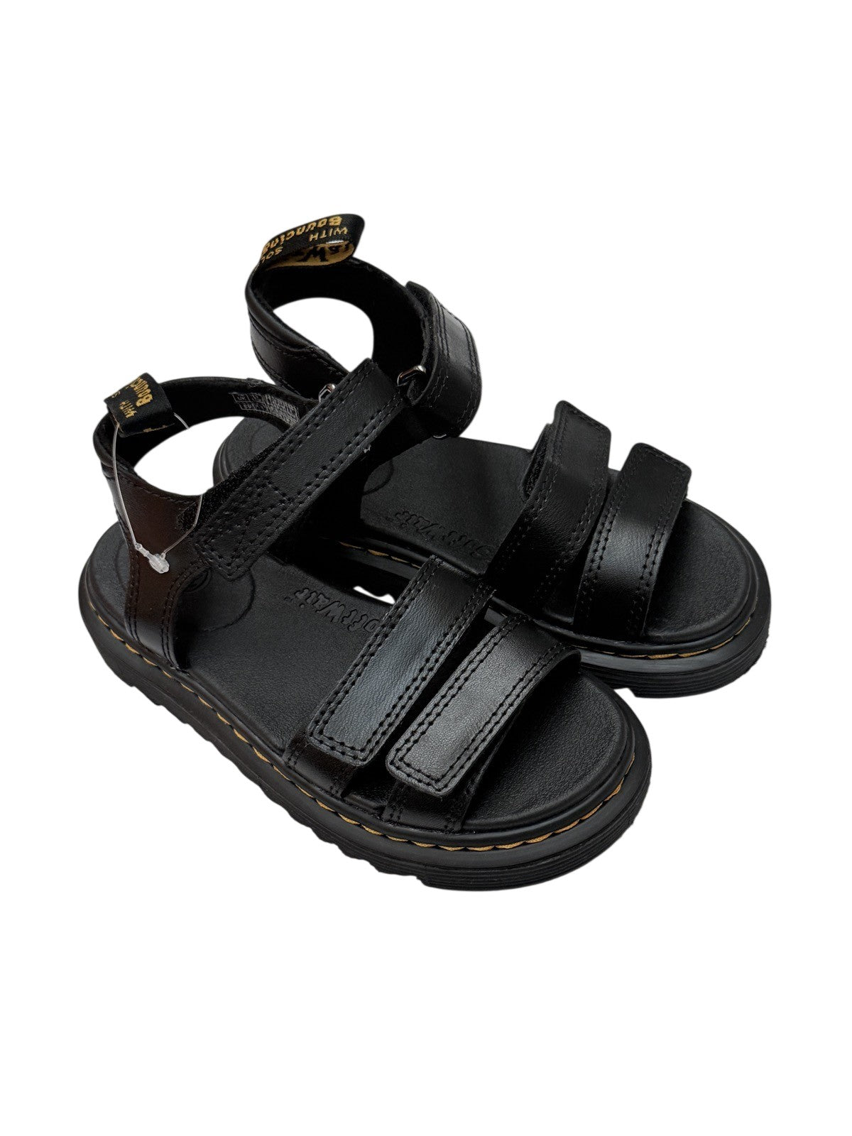 New- Dr. Martens Black Leather Strap Sandals US13