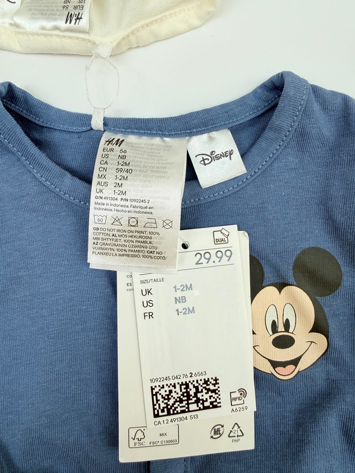 NWT - H&M Disney Mickey Mouse Sleeper 2PC Set NB
