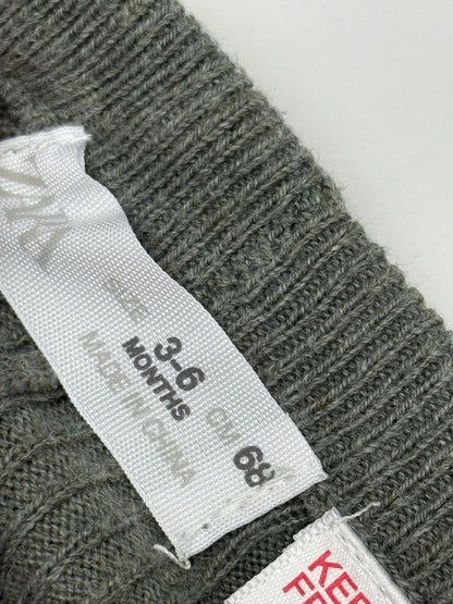 Kenzo Gray Ribbed Knit Leggings 3-6m