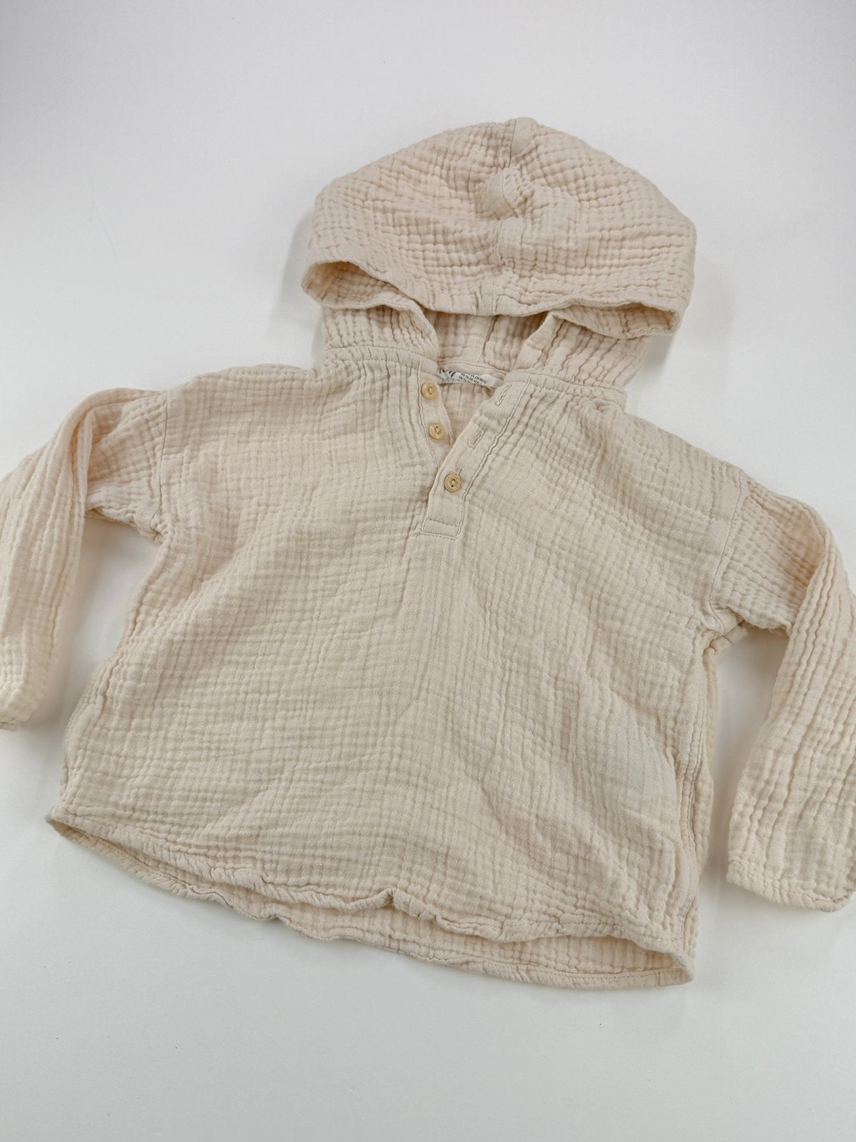 H&M Cream Muslin Hoodie Size 2T