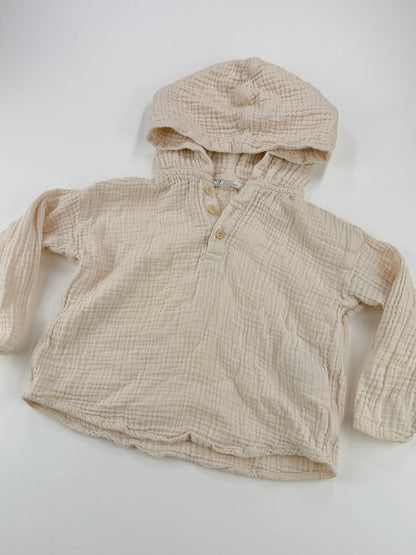 H&M Cream Muslin Hoodie Size 2T