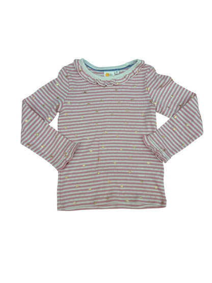 Boden Pink Stripe Star Long Sleeve Top 4-5Y