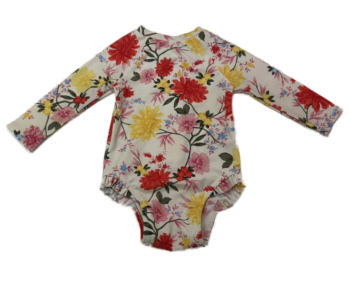 Old Navy Floral Long Sleeve Swimsuit 6-12M